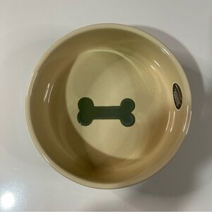 Petrageous Dog Pet Bowl Feeding Water Stoneware Green Ivory Dishwasher